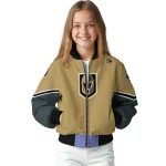 customized vegas golden knights chevron style tan bomber jacket best selling