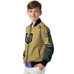 customized vegas golden knights chevron style tan bomber jacket best selling