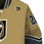 customized vegas golden knights chevron style tan varsity jacket best selling