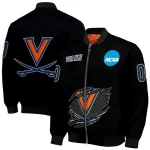 customized virginia cavaliers claw shred black bomber jacket best selling