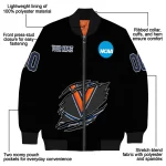customized virginia cavaliers claw shred black bomber jacket best selling