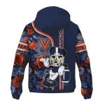customized virginia cavaliers football micky mouse blue windbreaker jacket best selling
