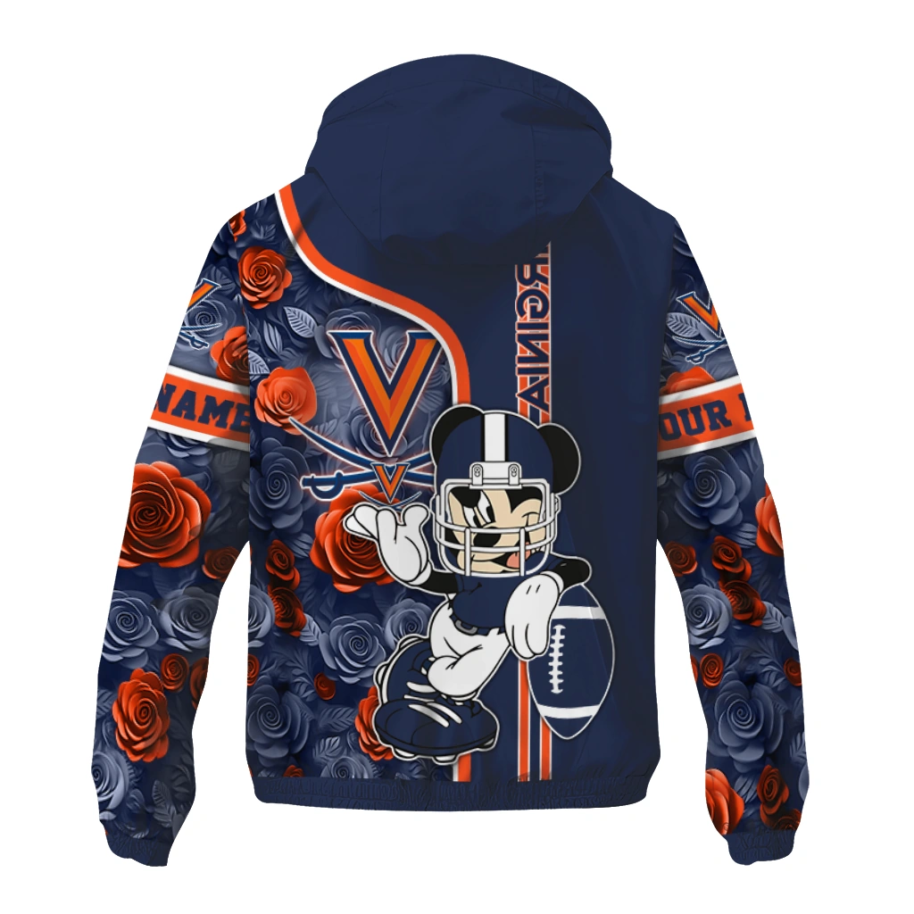 customized virginia cavaliers football micky mouse blue windbreaker jacket fashion forward customized virginia cavaliers football micky mouse blue windbreaker jacket fashion forward