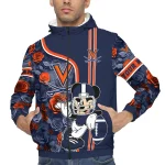 customized virginia cavaliers football micky mouse blue windbreaker jacket best selling