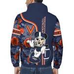 customized virginia cavaliers football micky mouse blue windbreaker jacket best selling