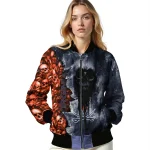 customized virginia cavaliers skull cluster blue bomber jacket best selling