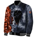 customized virginia cavaliers skull cluster blue varsity jacket best selling