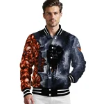 customized virginia cavaliers skull cluster blue varsity jacket best selling
