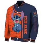 customized virginia cavaliers stitch laughing blue varsity jacket best selling