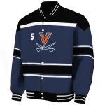 customized virginia cavaliers stripe statement blue black varsity jacket best selling