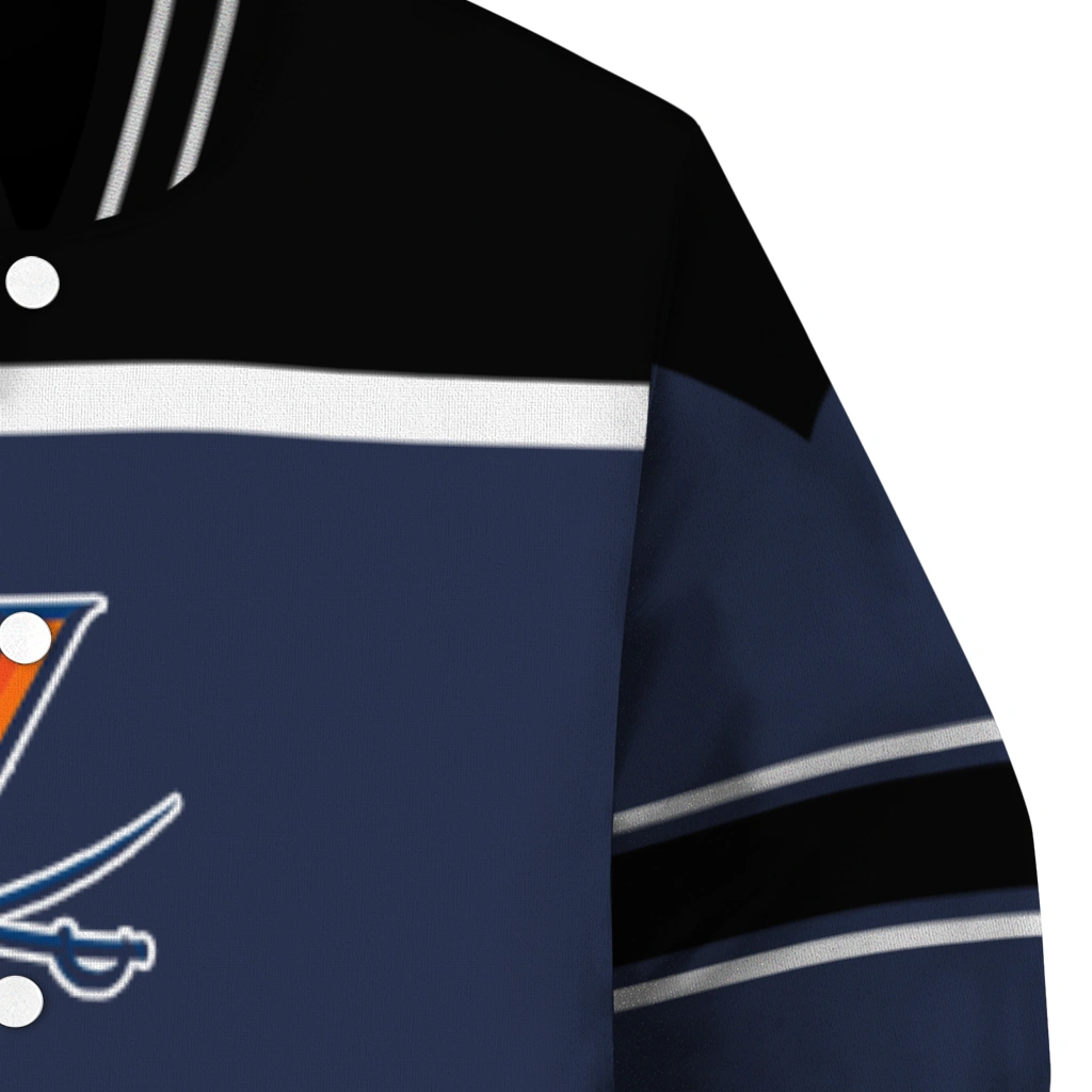 customized virginia cavaliers stripe statement blue black varsity jacket premium grade customized virginia cavaliers stripe statement blue black varsity jacket premium grade