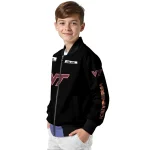 customized virginia tech hokies american flag skull black bomber jacket best selling