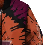 customized virginia tech hokies burst splatter maroon bomber jacket best selling