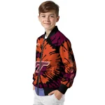 customized virginia tech hokies burst splatter maroon bomber jacket best selling