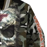 customized virginia tech hokies camouflage skull camouflage varsity jacket best selling