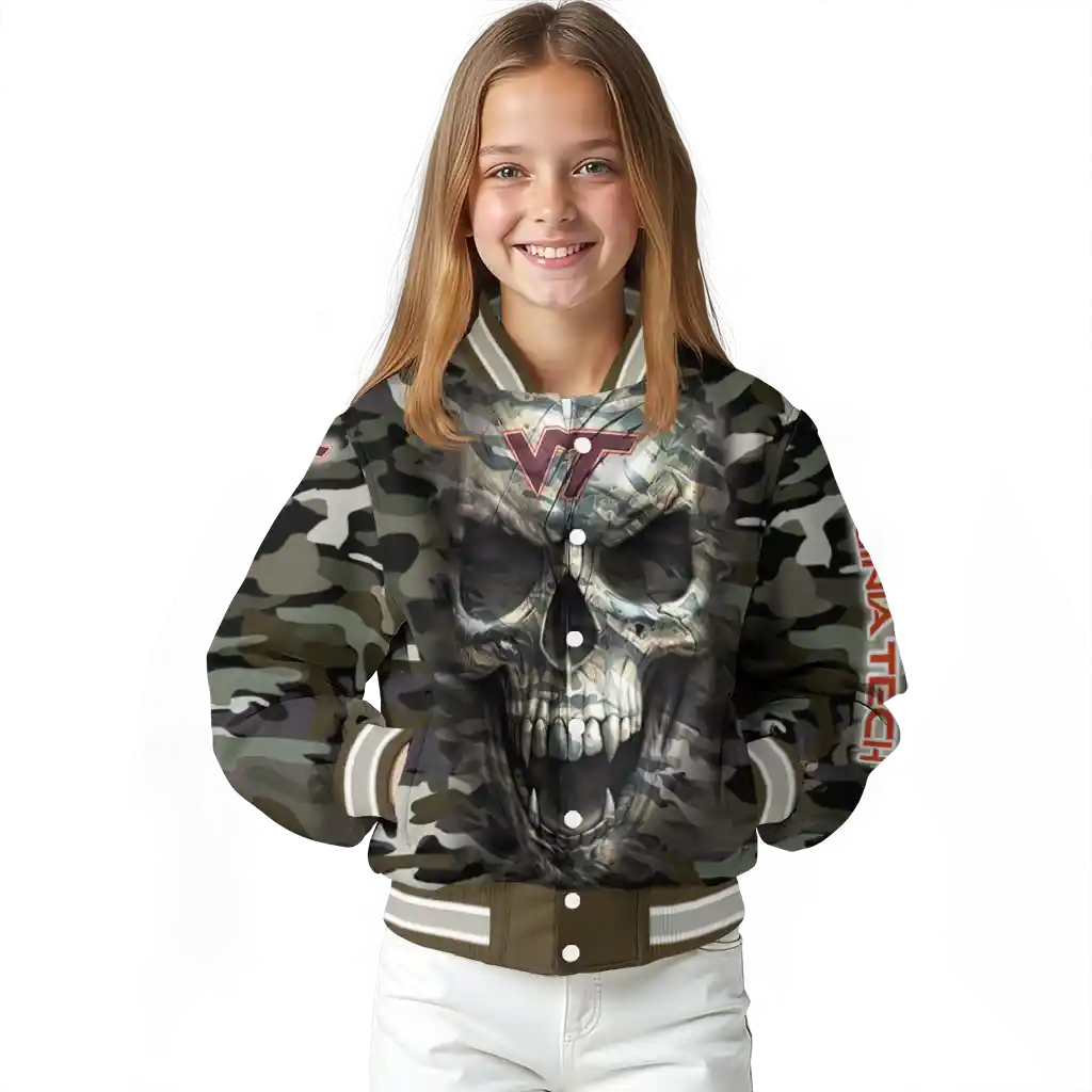 customized virginia tech hokies camouflage skull camouflage varsity jacket top rated customized virginia tech hokies camouflage skull camouflage varsity jacket top rated