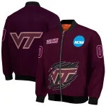 customized virginia tech hokies claw mark maroon bomber jacket best selling