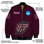 customized virginia tech hokies claw mark maroon bomber jacket best selling