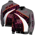 customized virginia tech hokies electric flash maroon varsity jacket best selling