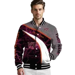 customized virginia tech hokies electric flash maroon varsity jacket best selling