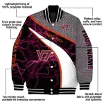 customized virginia tech hokies electric flash maroon varsity jacket best selling