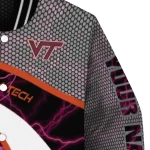 customized virginia tech hokies electric flash maroon varsity jacket best selling