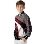 customized virginia tech hokies electric flash maroon varsity jacket best selling