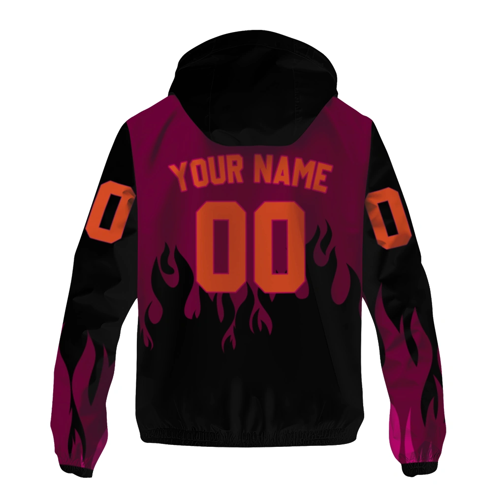 customized virginia tech hokies flame trim maroon black windbreaker jacket fashion forward customized virginia tech hokies flame trim maroon black windbreaker jacket fashion forward