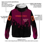 customized virginia tech hokies flame trim maroon black windbreaker jacket best selling