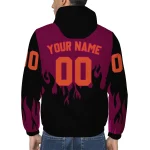 customized virginia tech hokies flame trim maroon black windbreaker jacket best selling