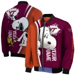 customized virginia tech hokies snoopy head maroon bomber jacket best selling