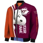 customized virginia tech hokies snoopy head maroon bomber jacket best selling