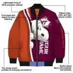 customized virginia tech hokies snoopy head maroon bomber jacket best selling