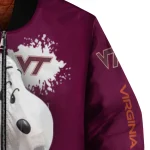 customized virginia tech hokies snoopy head maroon bomber jacket best selling