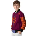 customized virginia tech hokies team patch maroon bomber jacket best selling