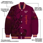 customized virginia tech hokies tribal deer art maroon varsity jacket best selling