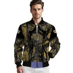 customized wake forest demon deacons antlers motif gold black bomber jacket best selling