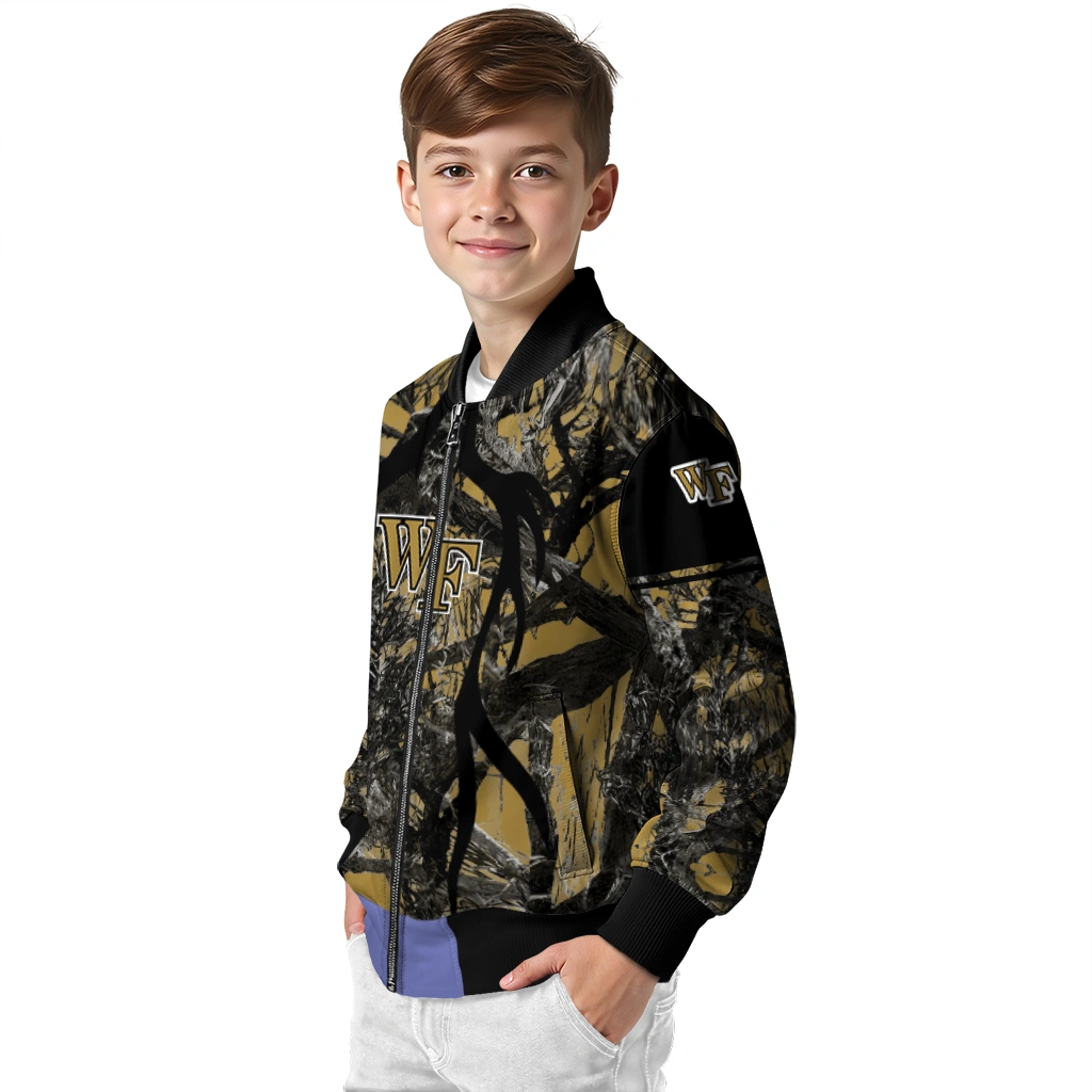 customized wake forest demon deacons antlers motif gold black bomber jacket trendy customized wake forest demon deacons antlers motif gold black bomber jacket trendy