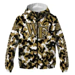 customized wake forest demon deacons camouflage mashup gold windbreaker jacket best selling