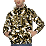 customized wake forest demon deacons camouflage mashup gold windbreaker jacket best selling