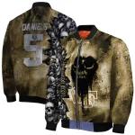 customized wake forest demon deacons skull cluster gold bomber jacket best selling