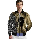 customized wake forest demon deacons skull cluster gold bomber jacket best selling