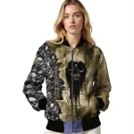 customized wake forest demon deacons skull cluster gold bomber jacket best selling