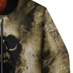 customized wake forest demon deacons skull cluster gold bomber jacket best selling