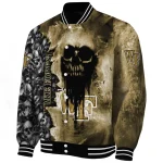 customized wake forest demon deacons skull cluster gold varsity jacket best selling
