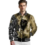 customized wake forest demon deacons skull cluster gold varsity jacket best selling