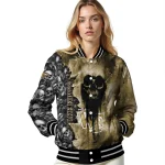 customized wake forest demon deacons skull cluster gold varsity jacket best selling