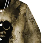 customized wake forest demon deacons skull cluster gold varsity jacket best selling