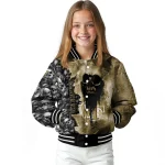 customized wake forest demon deacons skull cluster gold varsity jacket best selling