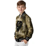customized wake forest demon deacons skull cluster gold varsity jacket best selling
